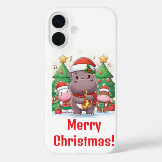 Funda iPhone 16 Feliz Navidad con Moo Deng
