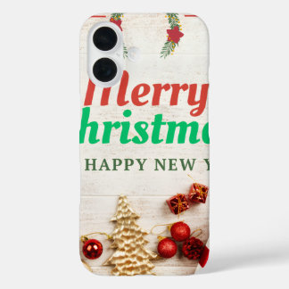 Funda iPhone 16 Feliz Navidad y Feliz Año Nuevo P Fiesta