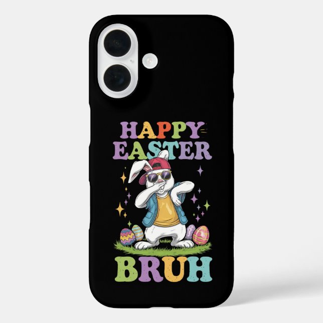 Funda iPhone 16 Feliz Pascua Hermano Conejo Conejito Divertido Dab (Reverso )