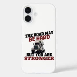 Funda iPhone 16 Femenino Camionero Fuerte Camino Resiliente Orgull