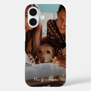 Funda iPhone 16 Festividad personalizada de la foto familiar de na
