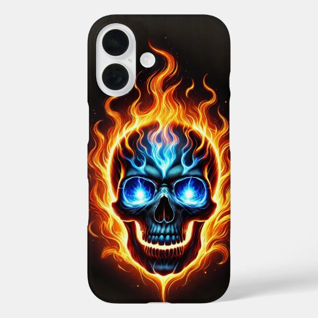 Funda iPhone 16 Fiery Skull (Reverso )