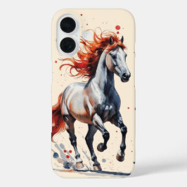 Funda iPhone 16 Fiery Spirit - Bold Horse Watercolor Phone Case