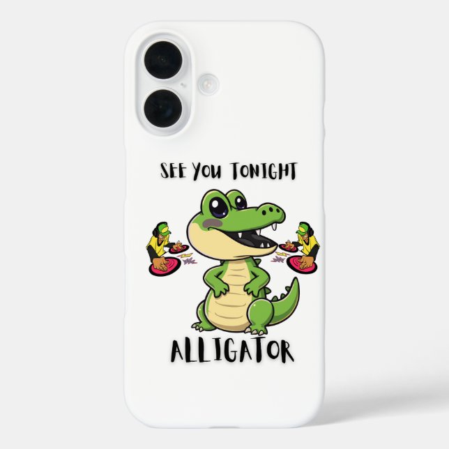 Funda iPhone 16 Fiesta de Animales Caimán (Reverso )