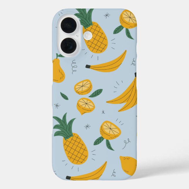Funda iPhone 16 Fiesta de frutas tropicales (Reverso )