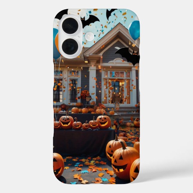 Funda iPhone 16 Fiesta de Halloween (Reverso )