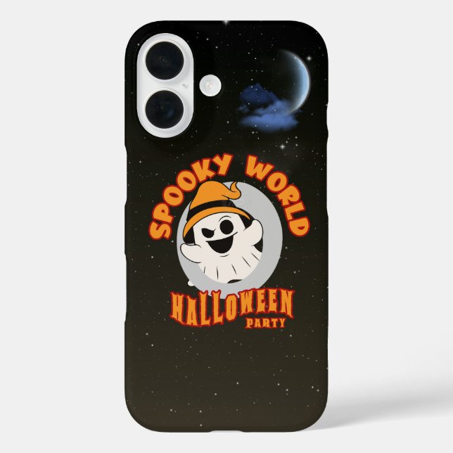 Funda iPhone 16 Fiesta de Halloween de Spooky World | (Reverso )