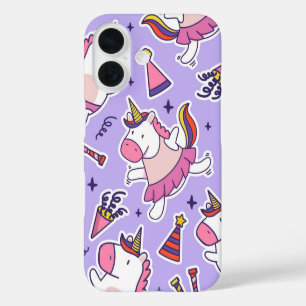 Funda iPhone 16 Fiesta unicornio Cute Kawaii Music