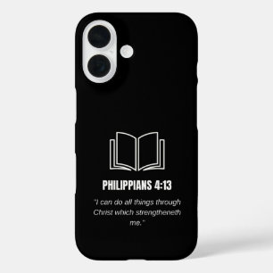 Funda iPhone 16 Filipenses 4:13 Versículo Bíblico Cristiano Minima