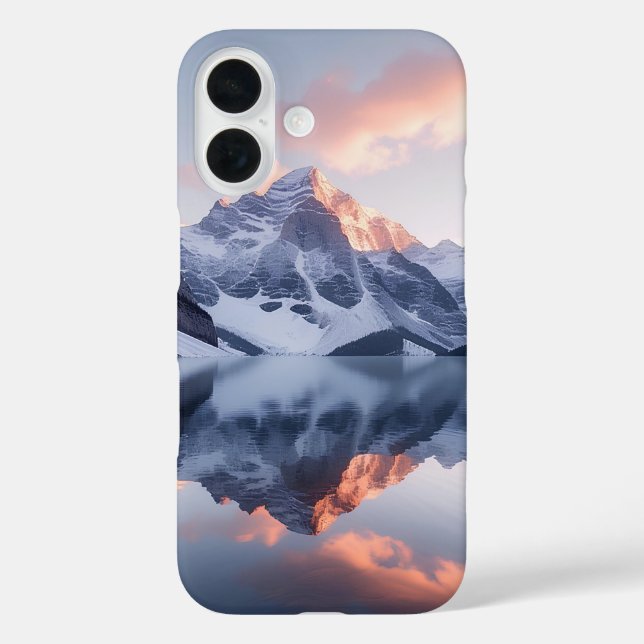 Funda iPhone 16 Fiordo del amanecer silencioso (Reverso )