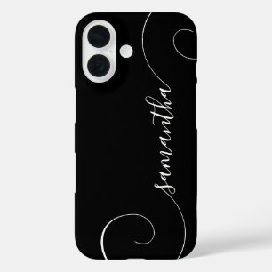 Funda iPhone 16 Firma de rayas negras y blancas