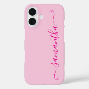 Funda iPhone 16 Firma de recorte rosa caliente