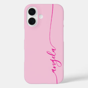 Funda iPhone 16 Firma de vidrio rosado caliente