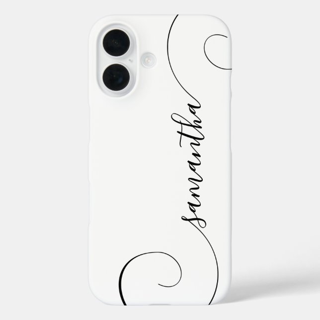 Funda iPhone 16 Firma Negra Rizada (Reverso )