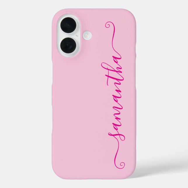 Funda iPhone 16 Firme adorable rosa caliente (Reverso )