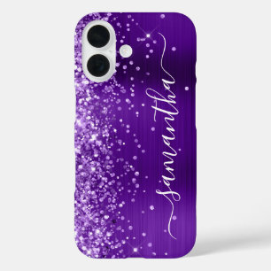 Funda iPhone 16 Firme Glam Glamour Índigo Purpura Brillante