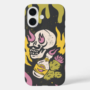 Funda iPhone 16 Flame Skull Fiesta