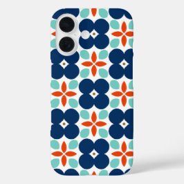 Funda iPhone 16 Flor azul
