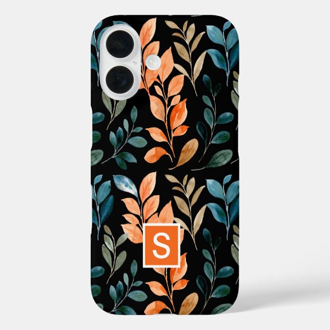 Funda iPhone 16 Flor Boho con monograma (Reverso )