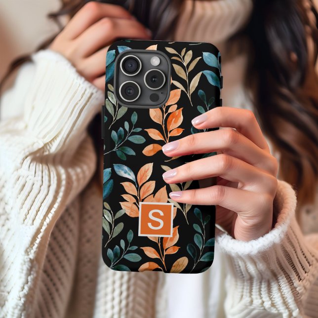 Funda iPhone 16 Flor Boho con monograma (Subido por el creador)