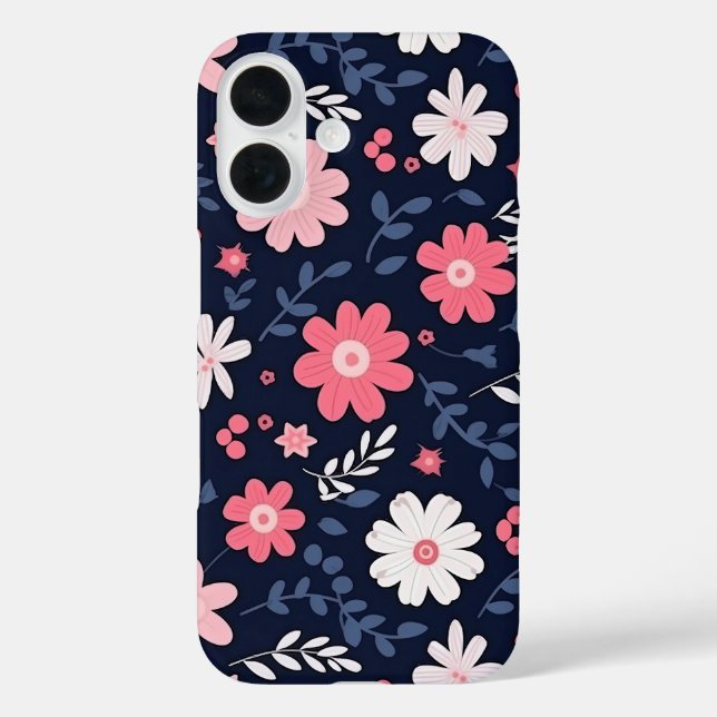 Funda iPhone 16 Flor de Arte Popular Elegante (Reverso )