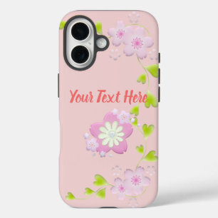 Funda iPhone 16 Flor de Cerezo de Estilo Kawaii Sakura