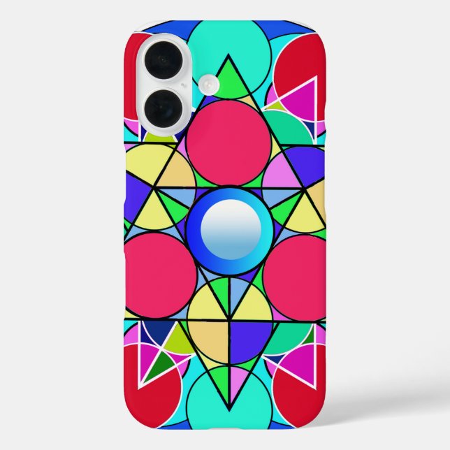 Funda iPhone 16 Flor de estrella abstracta (Reverso )