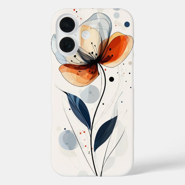 Funda iPhone 16 Flor de niebla azul (Reverso )