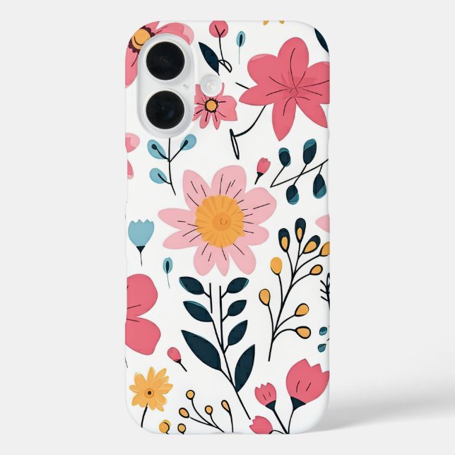 Funda iPhone 16 Flor de primavera de Ditsy suave (Reverso )