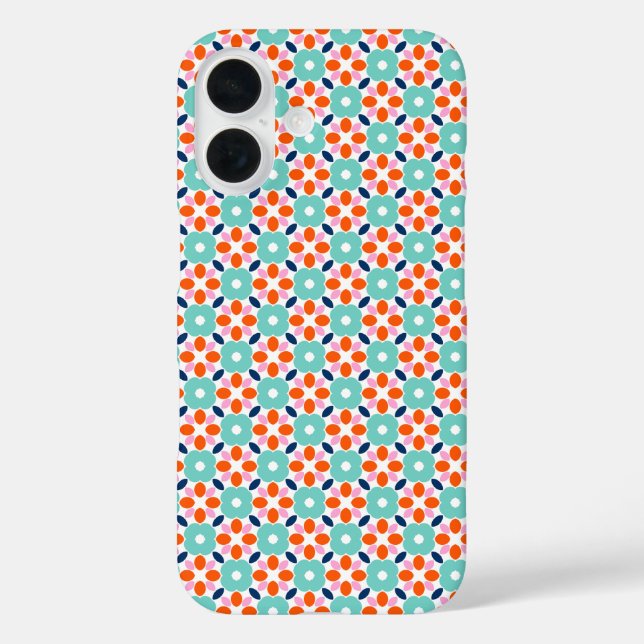 Funda iPhone 16 Flor geométrica (Reverso )