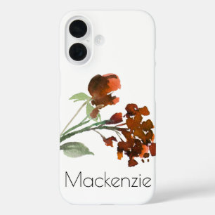 Funda iPhone 16 Flor salvaje   Terracotta Naranja Personalizado Bo
