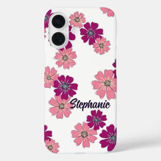 Funda iPhone 16 Flor silvestre Whimsy - Flores de mano rosada
