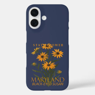 Funda iPhone 16 Flor Territorial de Maryland La Susan de Ojos Negr