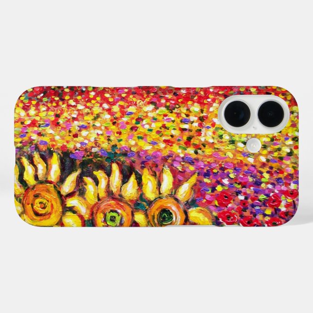 Funda iPhone 16 FLORA EN TOSCANA/ Campos, Cachorros y girasoles (Reverso (Horizontal))
