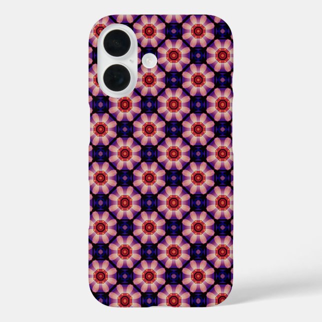 Funda iPhone 16 Floral Abstracto Geométrico (Reverso )