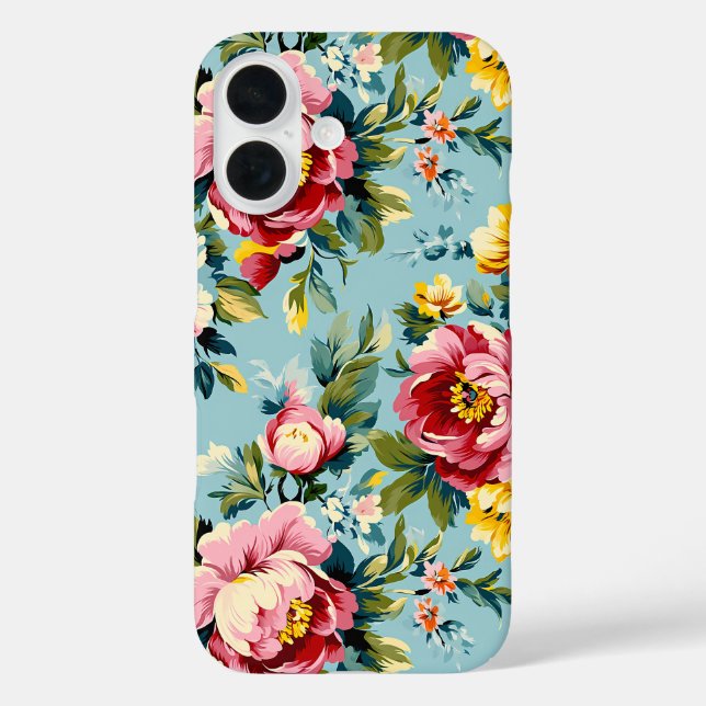 Funda iPhone 16 Floral brillante (Reverso )