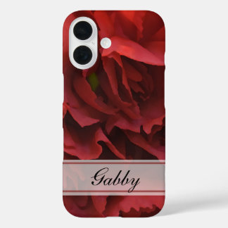Funda iPhone 16 Floral de carnación roja