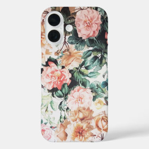 Funda iPhone 16 Floral de moda de campo verde rosa amarillo rosa v