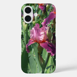 Funda iPhone 16 Floral de primavera de irisis moradas