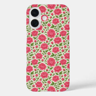 Funda iPhone 16 Floral Estética Lush Peonies Rosa