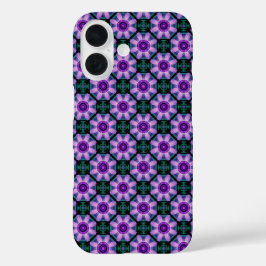 Funda iPhone 16 Floral Geométrico en Púrpura