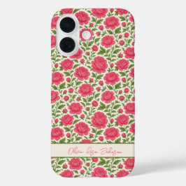 Funda iPhone 16 Floral Girly Estética Lush Peonies Rosa