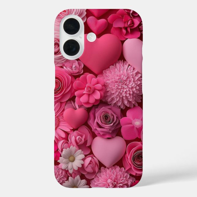 Funda iPhone 16 "Floral Love Elegance" 🌸 ❤️ (Reverso )
