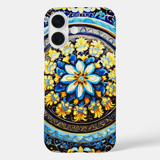 Funda iPhone 16 Floral mallónica española de origen romano (Reverso )