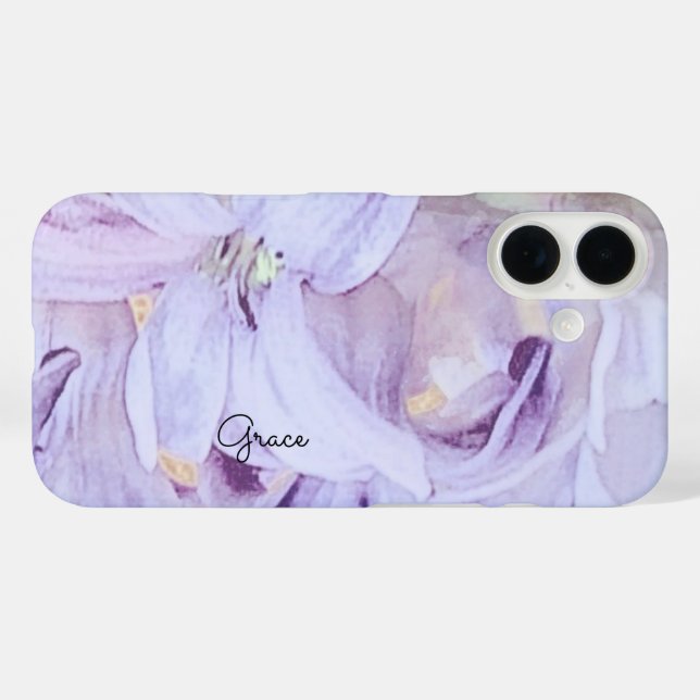 Funda iPhone 16 Floral personalizada (Reverso (Horizontal))