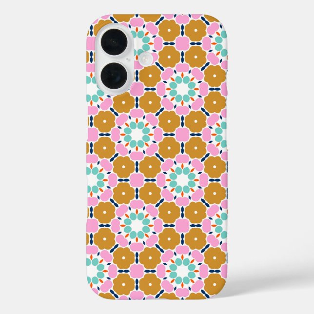 Funda iPhone 16 Floral retro (Reverso )