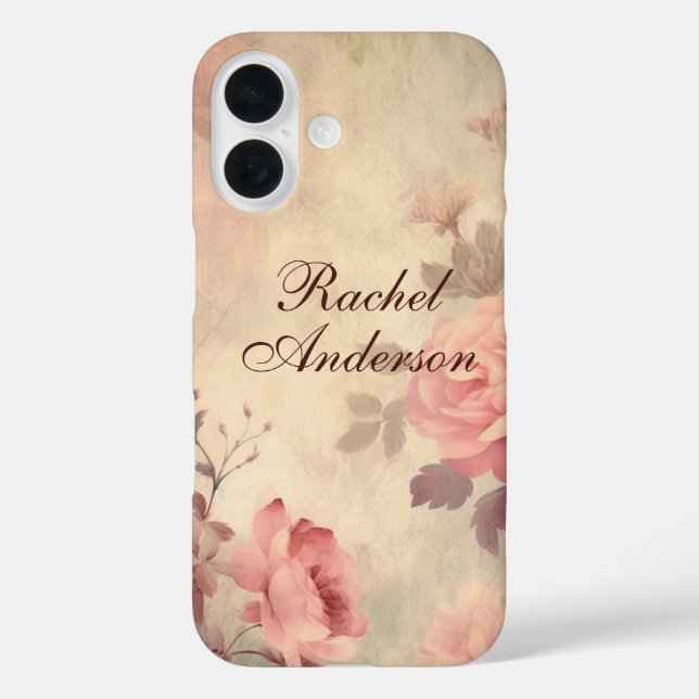 Funda iPhone 16 Floral rosa ventilado (Reverso )