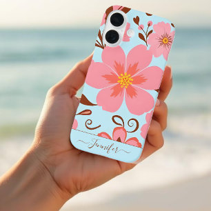 Funda iPhone 16 Florales rosadas- Flores Pastel Vibes-Retro