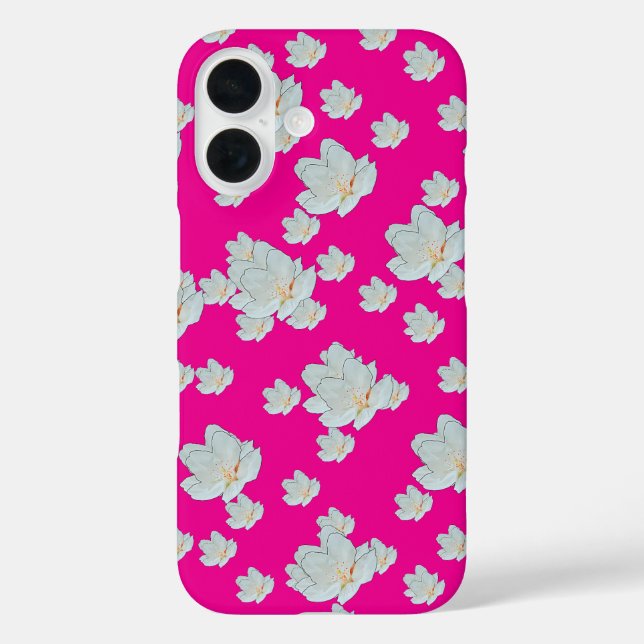 Funda iPhone 16 Florazones En Rosa Caliente (Reverso )