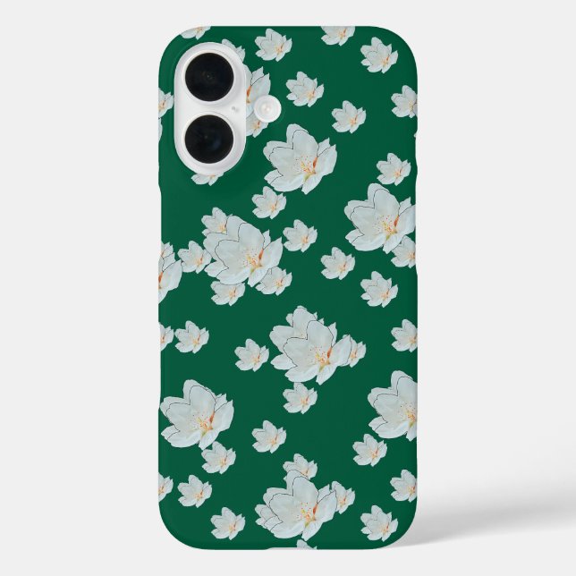 Funda iPhone 16 Florecimiento En Verde (Reverso )